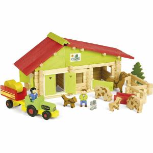 Figuras de Acción Jeujura Wooden Farm Playset 140 Piezas