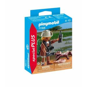 Playset Playmobil Special Plus: Researcher with Alligator 71168 9 Piezas