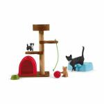 Playset Schleich Playtime for cute cats Gatos Plástico