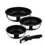 Set de Sartenes Bergner Click & Cook Acero Inoxidable (3 Piezas)