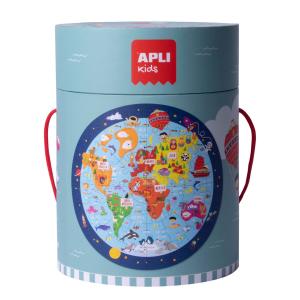 Puzzle Apli World Map Circular 48 Piezas 50 cm