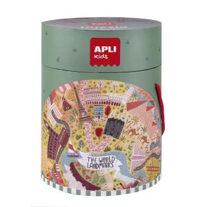 Puzzle Apli The World Landmarks Circular 48 Piezas 50 cm