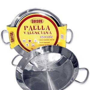 Sartén Paellera Guison 74046 Acero Inoxidable Metal 3 L (10 Piezas) (46 cm)