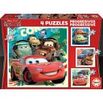 Set de 4 Puzzles Cars Let's race 16 x 16 cm