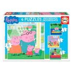 Set de 4 Puzzles Peppa Pig Cosy corner 16 x 16 cm