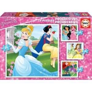 Set de 4 Puzzles Princesses Disney Magical 16 x 16 cm