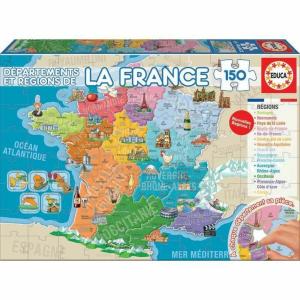 Puzzle Infantil Educa Departments and Regions of France Mapa 150 Piezas