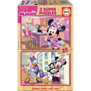 Set de 2 Puzzles Minnie Mouse Me Time 25 Piezas 26 x 18 cm