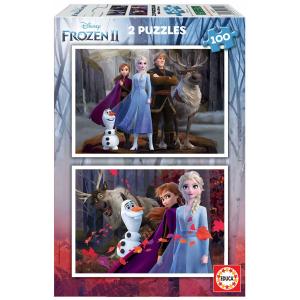 Set de 2 Puzzles Frozen Believe 100 Piezas 40 x 28 cm