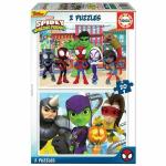 Set de 2 Puzzles Spidey Team up 20 Piezas 28 x 20 cm