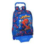 Mochila Escolar con Ruedas Spiderman Great Power Rojo Azul (32 x 42 x 14 cm)