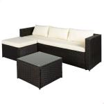 Muebles de Jardín Aktive Sofá de 3 Plazas Mesa auxiliar 203 x 125 x 64 cm