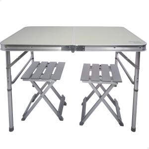 Conjunto de Mesa con 2 Sillas Aktive Plegable De acampada