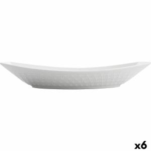 Fuente de Cocina Quid Gastro 30 x 14,5 x 6 cm Cerámica Blanco (6 Unidades)