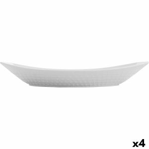 Fuente de Cocina Quid Gastro Cerámica Blanco (39,5 x 19 x 8 cm) (4 Unidades)