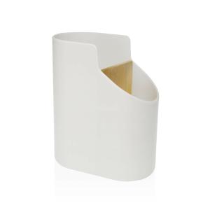 Bote para Utensilios de Cocina Versa Blanco 8,5 x 17,6 x 15 cm ABS Bambú