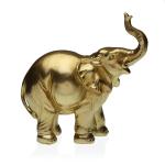 Figura Decorativa Versa Elefante Dorado 19,5 x 19,5 x 8,5 cm Resina