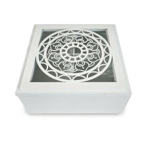 Caja Decorativa Versa Mandala Madera MDF 20 x 8 x 20 cm