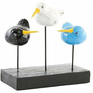 Figura Decorativa DKD Home Decor Madera Metal Pájaros Kiwi Mediterráneo