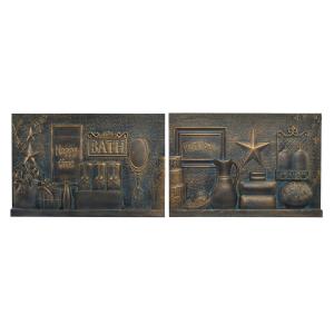 Decoración de Pared DKD Home Decor Cobre 60 x 4 x 40 cm (2 Unidades) (2 pcs)