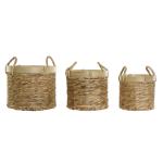 Juego de Cestas DKD Home Decor Bambú Tropical Juncos (35 x 35 x 30,5 cm) (3 Piezas)