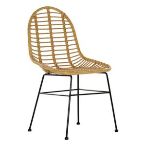 Silla de Jardín DKD Home Decor Metal Ratán (49 x 56 x 91 cm)