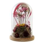 Figura Decorativa DKD Home Decor Cristal Flores Madera MDF (17 x 17 x 26 cm)