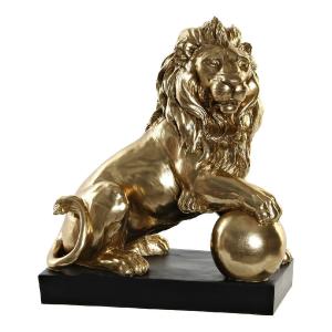 Figura Decorativa DKD Home Decor RF-181552 Negro Dorado Resina León 36 x 24 x 44 cm