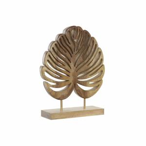 Figura Decorativa DKD Home Decor Madera Hoja Natural (30 x 10 x 38 cm)