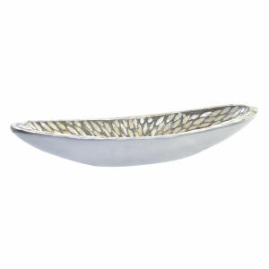 Centro de Mesa DKD Home Decor 50 x 16 x 8 cm Mosaico Natural Plateado Gris Boho