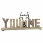 Figura Decorativa DKD Home Decor You & Me Plateado Aluminio (54 x 7,5 x 24 cm)