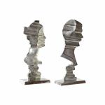 Figura Decorativa DKD Home Decor 8424001856497 22,5 x 12,5 x 52 cm Plateado (2 Unidades)