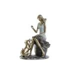 Figura Decorativa DKD Home Decor Azul Dorado Mujer 13 x 8,5 x 17,5 cm