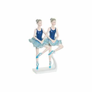 Figura Decorativa DKD Home Decor Azul Romántico Bailarina Ballet 14 x 7,5 x 21,5 cm