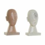 Figura Decorativa DKD Home Decor Beige Terracota Cara 14,5 x 10,5 x 27,5 cm (2 Unidades)