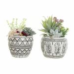 Planta Decorativa DKD Home Decor Resina Polietileno Cactus 12 x 12 x 18 cm (2 Unidades)