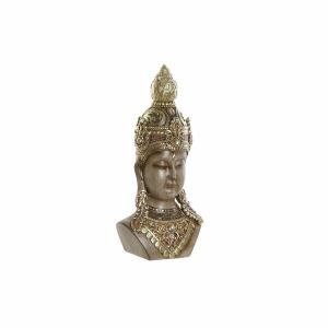 Figura Decorativa DKD Home Decor Marrón Dorado Buda Oriental 15 x 9 x 30 cm