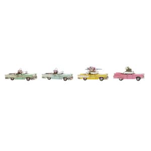 Figura Decorativa DKD Home Decor Coche 25,8 x 10,5 x 9,5 cm Vintage (4 Piezas)