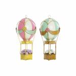 Figura Decorativa DKD Home Decor Amarillo Verde Beige Rosa Globo Vintage 12 x 12 x 28 cm (2 Unidades)