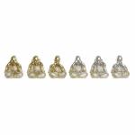 Figura Decorativa DKD Home Decor Dorado Plateado Monje Oriental 10,5 x 6 x 12 cm (6 Piezas)