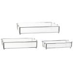 Juego de Bandejas DKD Home Decor Cristal Metal Transparente (31 x 18 x 5,5 cm)