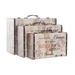 Juego de Cajas Decorativas DKD Home Decor Amor Lienzo Madera (3 pcs)