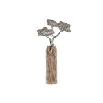 Figura Decorativa DKD Home Decor Tronco Plateado Árbol Marrón Aluminio Colonial Madera de mango (26 x 11 x 51 cm)