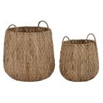 Juego de Cestas DKD Home Decor Natural Fibra natural Boho 44 x 44 x 49 cm