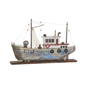 Figura Decorativa DKD Home Decor Azul Blanco Barco 40 x 5 x 24 cm