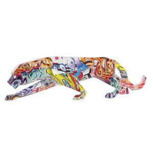 Figura Decorativa DKD Home Decor 47,5 x 11 x 13 cm Leopardo Multicolor Moderno