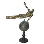 Figura Decorativa DKD Home Decor Dorado Resina Gimnasta Moderno (27 x 11 x 39 cm)