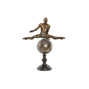 Figura Decorativa DKD Home Decor Dorado Resina Gimnasta Moderno (36 x 19 x 46 cm)