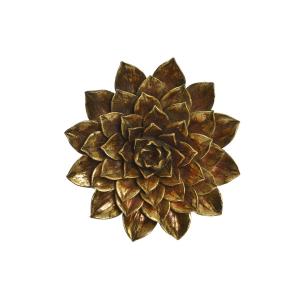 Decoración de Pared DKD Home Decor Dorado Flor 23 x 3 x 23 cm