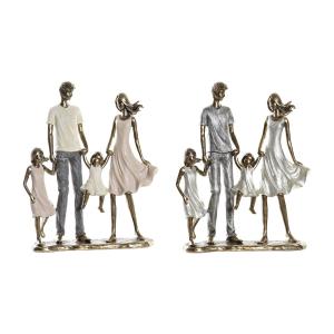 Figura Decorativa DKD Home Decor 20,5 x 7,5 x 24,5 cm Cobre Familia (2 Unidades)